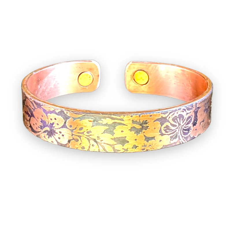 D25 100% Copper Magnetic Band ‘Hibiscus’