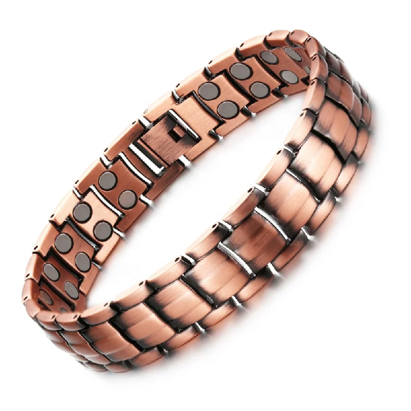 CLM312 100% Pure Copper Linked Magnetic Bracelet 220x15mm