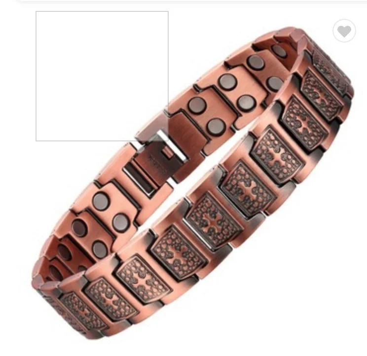 5ES15 100% Solid Pure Copper Magnetic Bracelet Linked