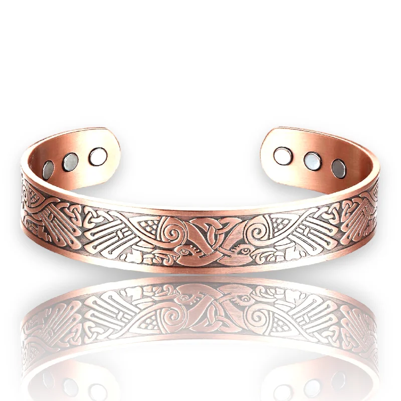 C06 100% Pure Copper Magnetic Band 'Viking Ravens'