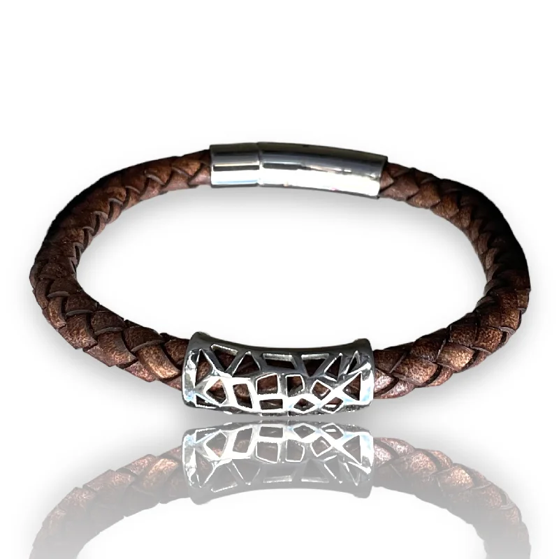 2027 Unisex Leather Band ’Rocks’  (6mm)