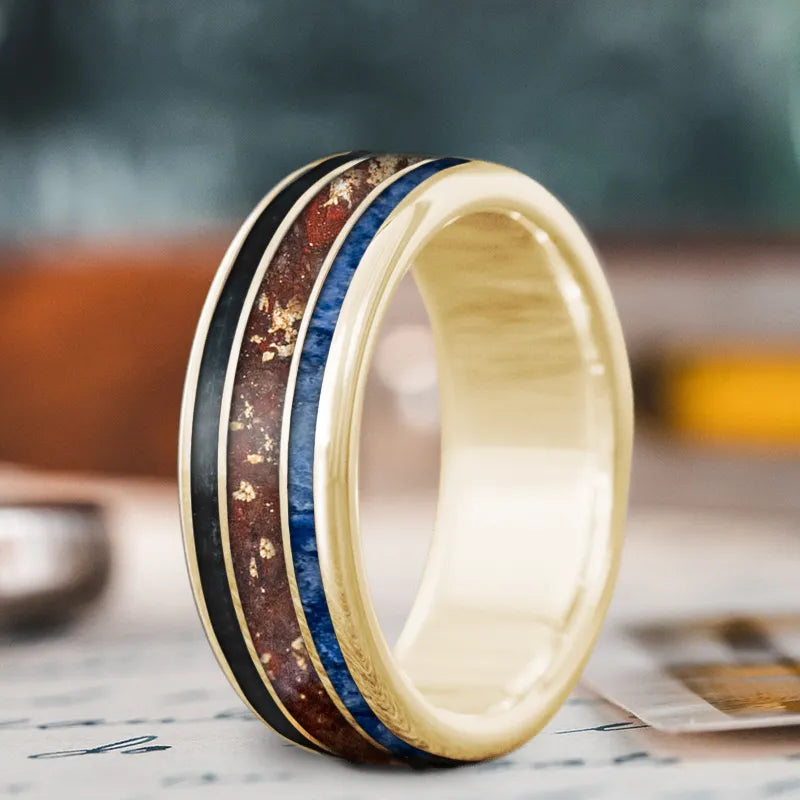 Custom Design - 3-Inlay Wide Center Ring y0GpeyfBDoVxu25qRtWDhumW