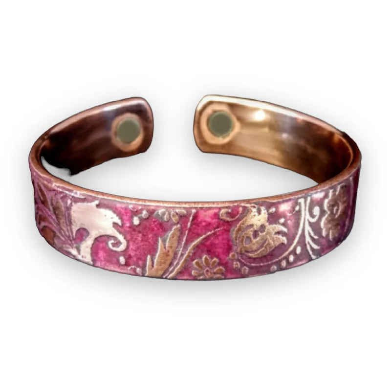 D14 100% Copper Magnetic Bracelet 'Floribunda basket'