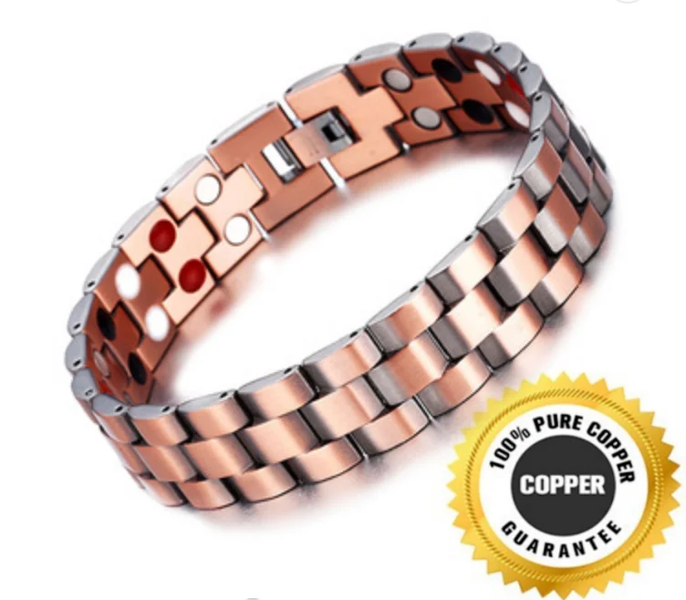 CB595 100% Pure Copper Linked 5 Elements Magnetic Bracelet 210 x150mm