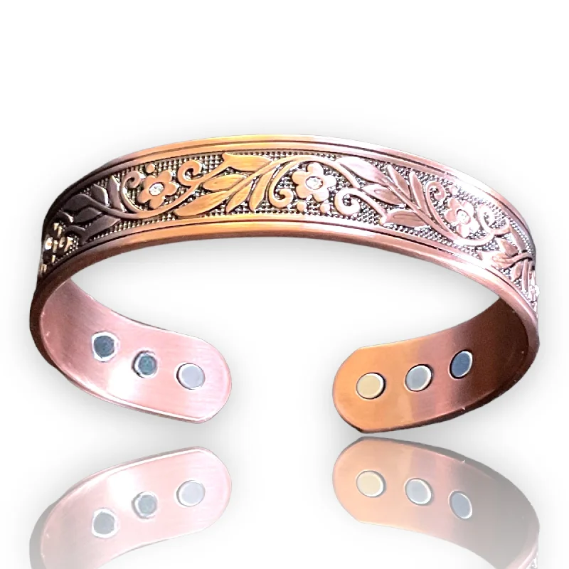 BC114 100% Pure Copper Magnetic Band 'Flower Bling'