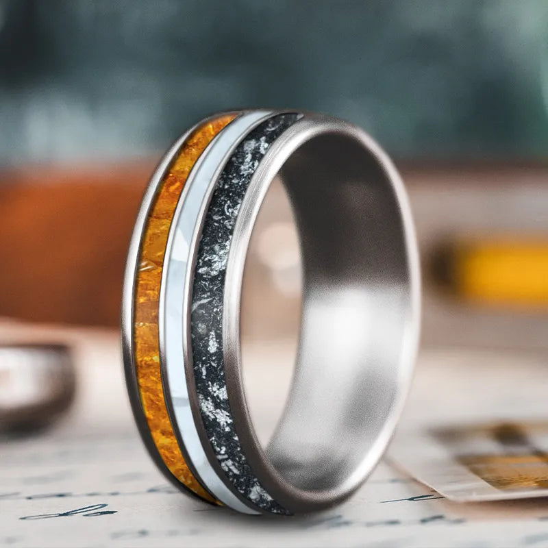 Custom Design - 3-Inlay Narrow Center Ring zkgJf60VOfY1bwtLlU2M7kVN