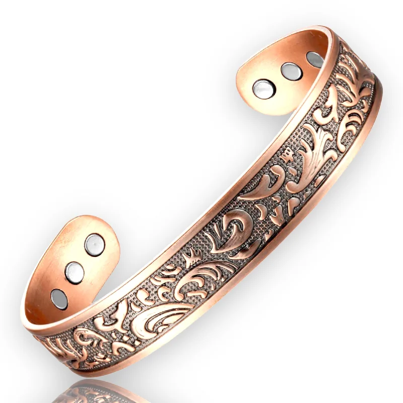 BC113 100% Pure Copper Magnetic Band 'Koru swirls'