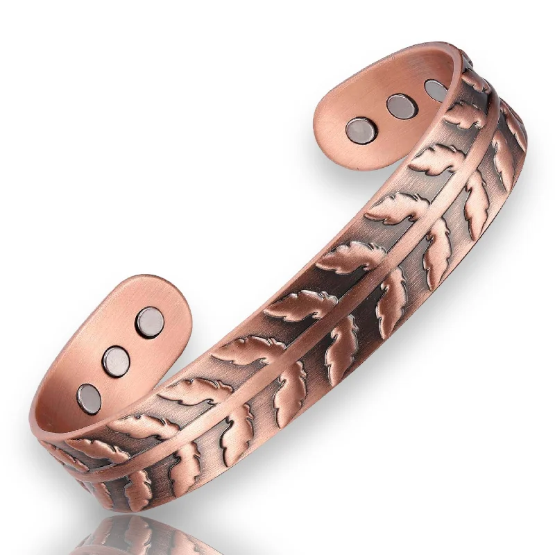 BA11 100% Pure Copper Magnetic Band 'NZ FERN LEAF'