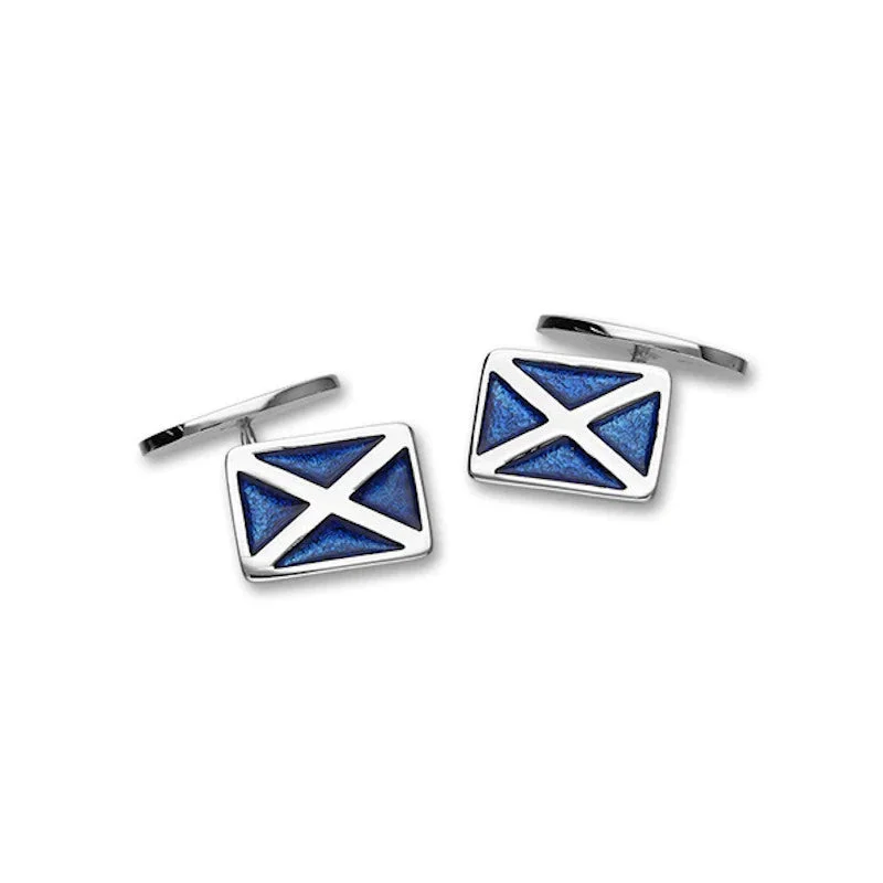 Saltire Silver Cufflinks With Enamel - ECL113