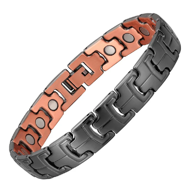 CB037B 100% Pure Copper Linked Magnetic Bracelet 220x12mm