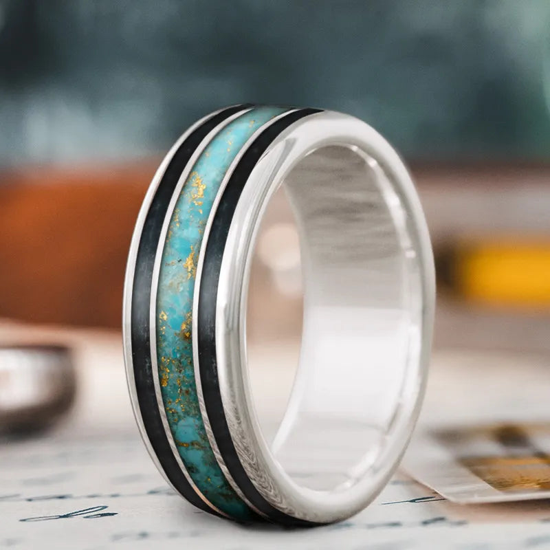 Custom Design - 3-Inlay Wide Center Ring mvzTe9vVCTmRIsUqjjKCFNSz