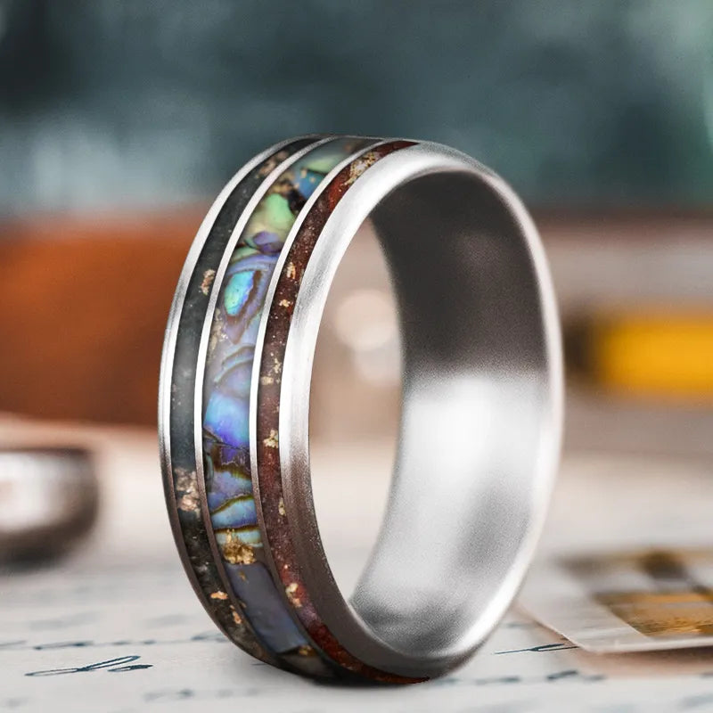 Custom Design - 3-Inlay Wide Center Ring b7DRBAIyI1sJPnvfggTUmtb8