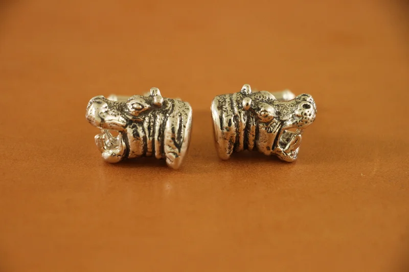 Hippopotamus Side View Cufflinks