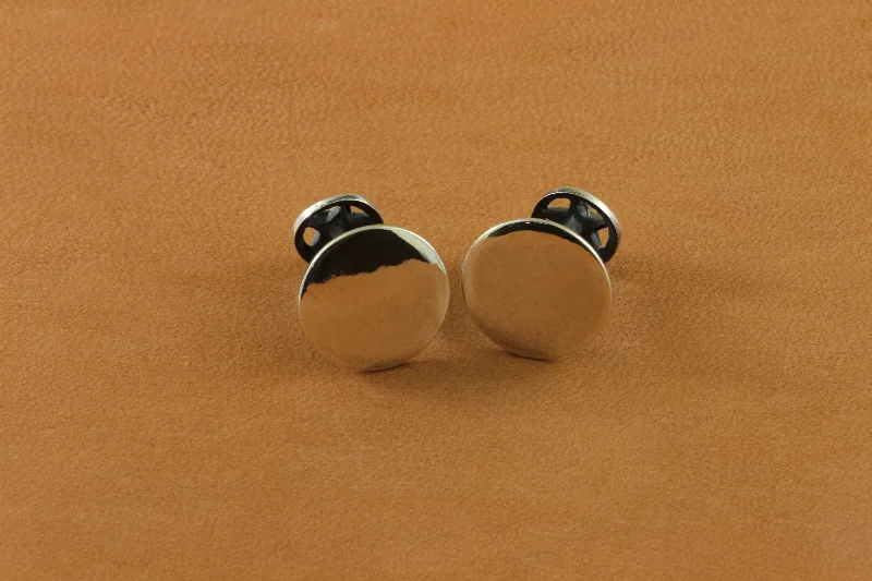 Flat Round Highpolish Reflective Cufflinks