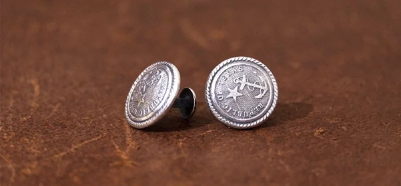 Sterling Silver Republic of Texas Navy Seal Cufflinks