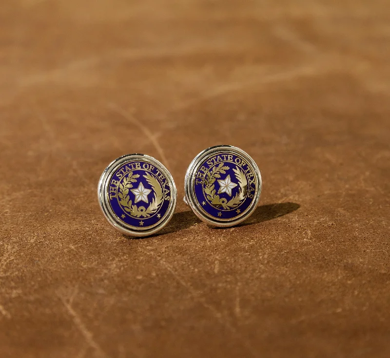 The State of Texas Seal Purple Cuff Links