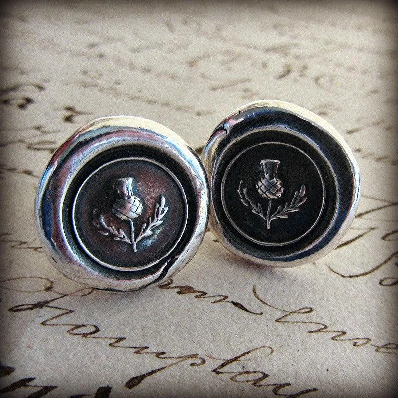 Scottish Thistle Wax Seal Cuff Links