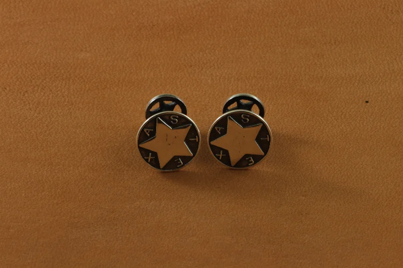 Texas Star Round Cufflink (SS)