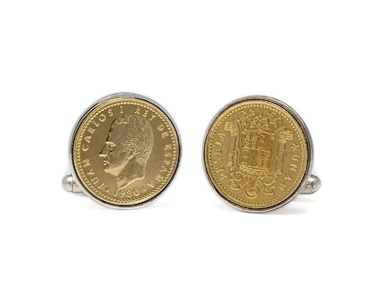 Spanish Peseta Cuff Links