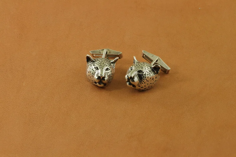 "Leopard" Sterling Silver Big 5 Cufflinks