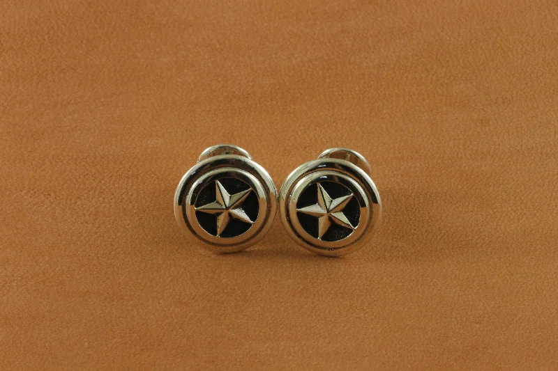 Raised Star Cutout Stud Cufflinks (SS)