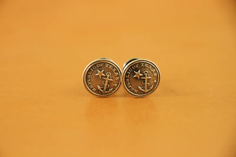 Republic of Texas Seal Small, Flat Cufflinks (SS)