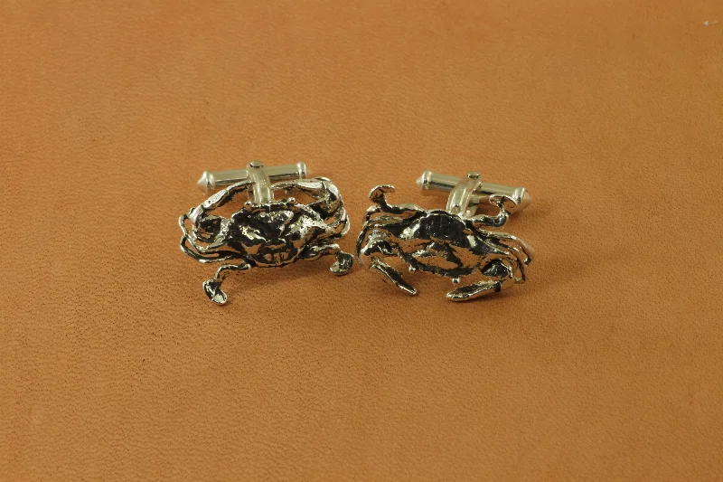 "Blue Crab" Sterling SIlver Cufflinks