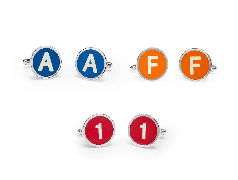 New York Subway Route Indicator Cuff Links