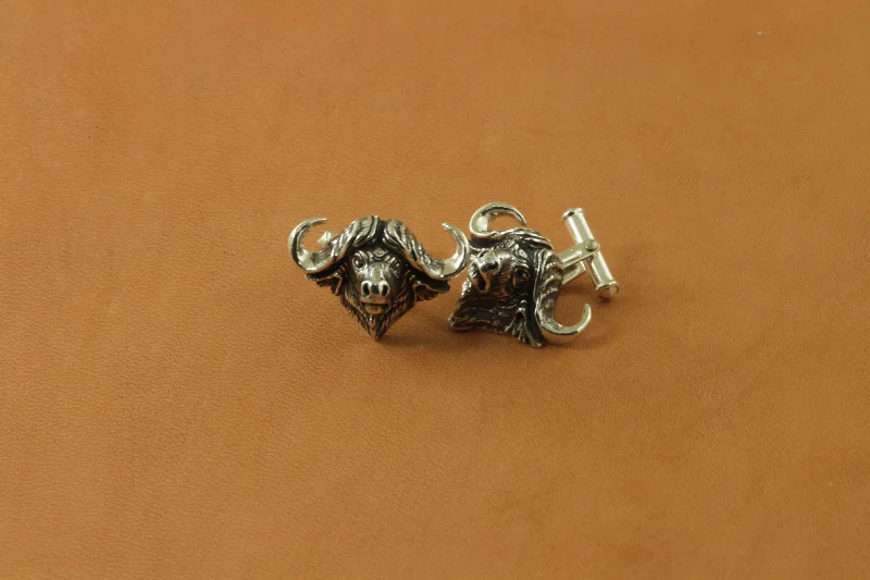 "Cape Buffalo" Sterling Silver Big 5 Cufflinks