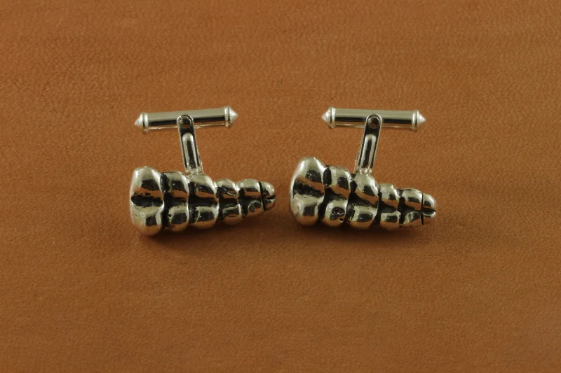 Rattlesnake Rattle Polished Cufflinks (SS)