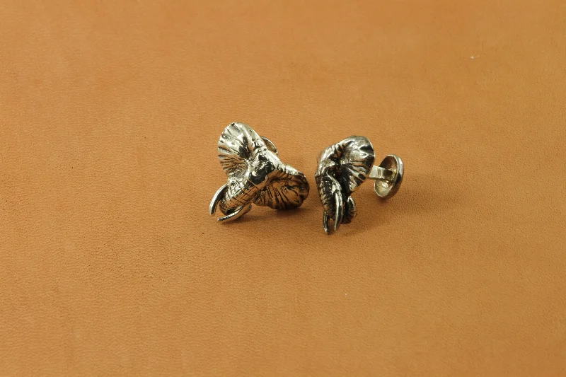 "Elephant" Sterling Silver Big 5 Cufflinks