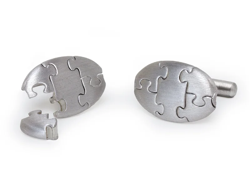 Workable Jigsaw Puzzle Cuff Links by Antonio Bernardo