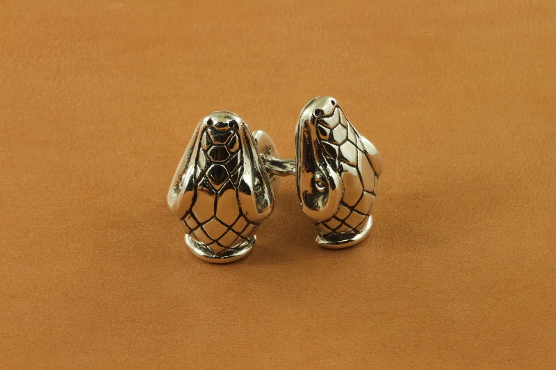 Snakehead Large Polished Cufflinks