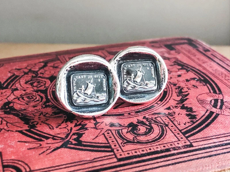 If I Lose You I Am Lost Wax Seal Sterling Silver Cuff Links