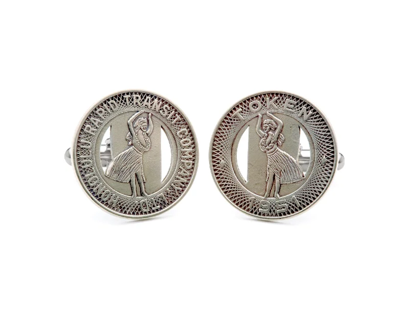 Honolulu Transit Token Cuff Links