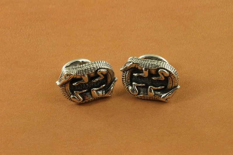 Double-Intertwined Alligator Cufflinks