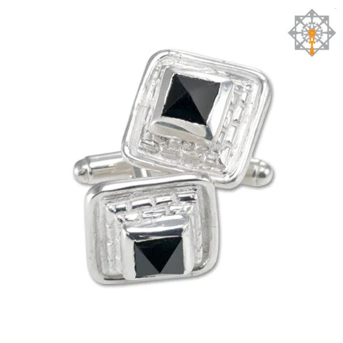 Great Pyramid Cuff links w/Onyx