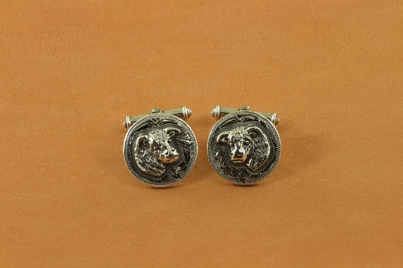 Engraved Buffalo Head Cufflinks