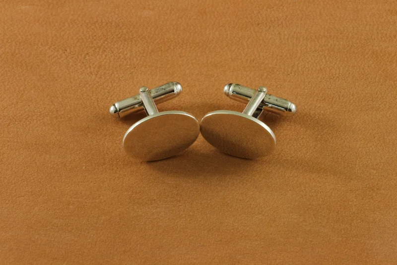 Flat Oval Highpolish Reflective Cufflinks