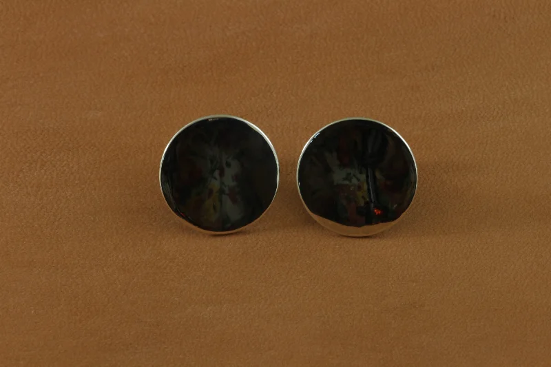 Large Round Highpolish Flat Cufflinks