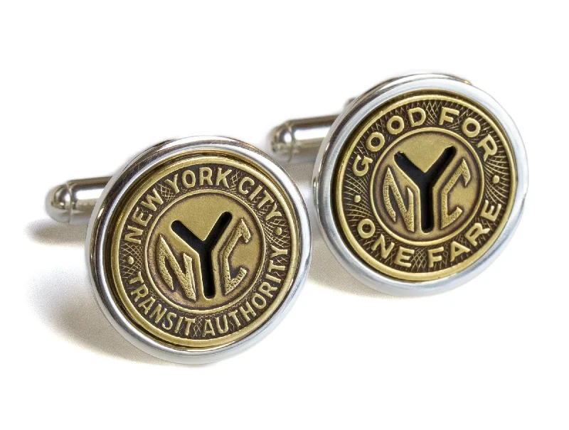 New York Transit Token Cuff Links