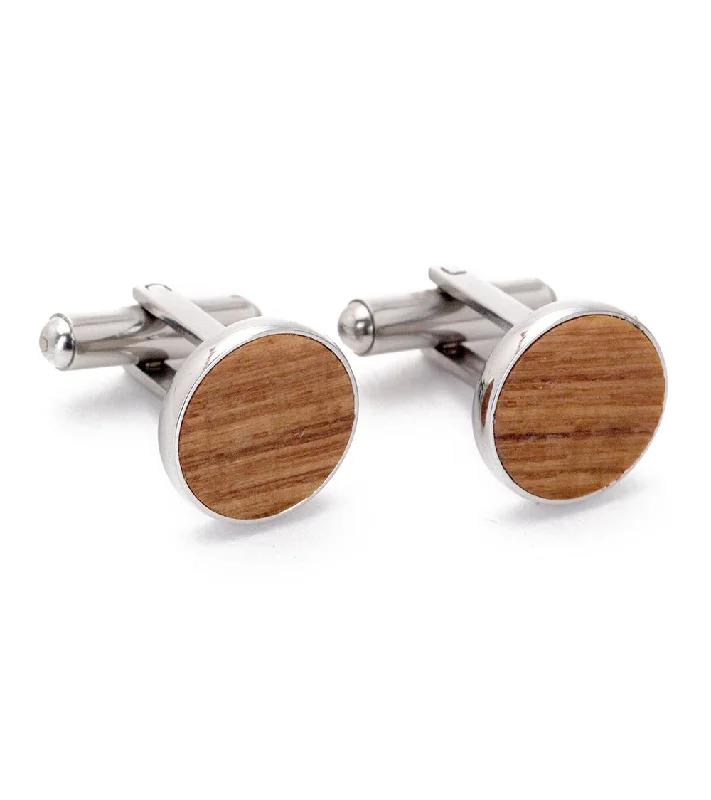 USSM Teak Cuff Links - Round