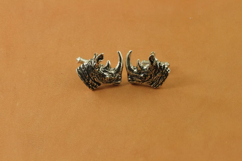 "Rhino" Sterling Silver Big 5 Cufflinks