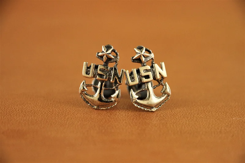 US Navy Anchor Cutout Cufflinks