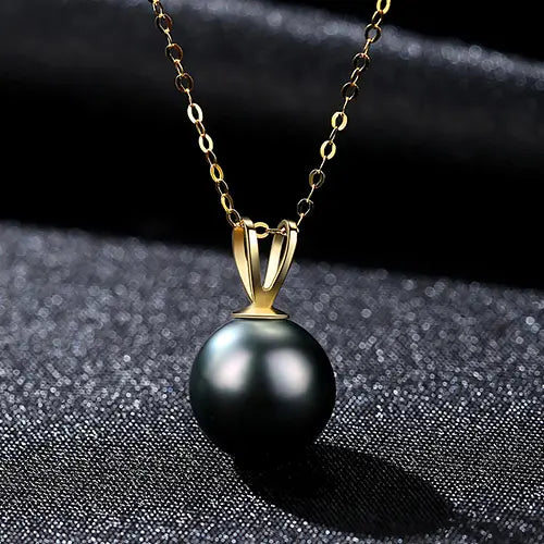 Elegant Natural Pearl Pendant Necklace for Women Real 18K Gold Luxury Jewelry