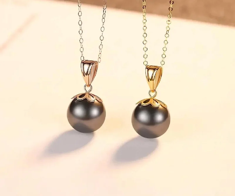 Graceful Women's Jewelry Pearl Pendant Necklace for Party Anniversary Real 18K Gold Luxury Jewelry