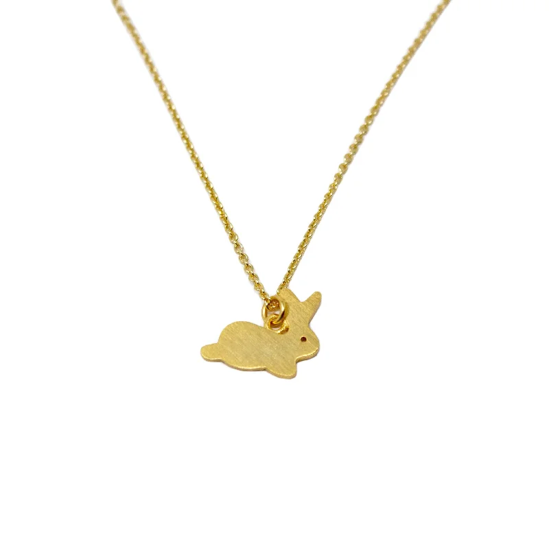 Handmade 20kt Gold Plated Bunny Necklace