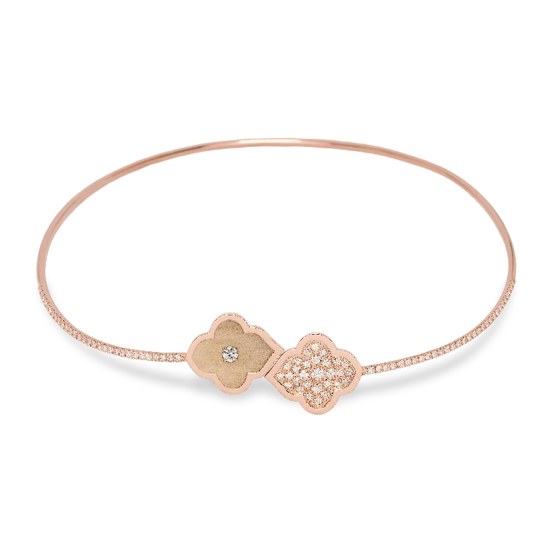 LUCE COLOUR - NECKLACE FLEX SEMI PAVE ROSE GOLD PAVE & 1 DIAMOND