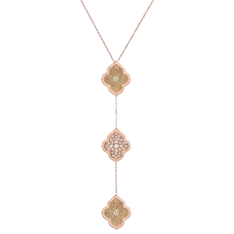 LUCE COLOUR - NECKLACE ROSE GOLD PAVE & 2 DIAMONDS M