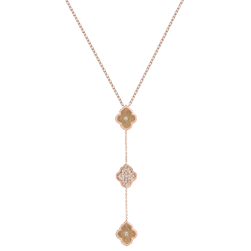 LUCE COLOUR - NECKLACE ROSE GOLD PAVE & 2 DIAMONDS S